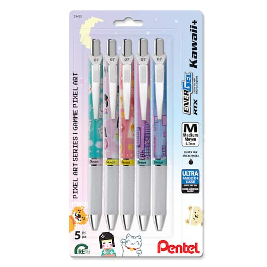 Pentel EnerGel® RTX Kawaii 0.7mm Black Ink Liquid Gel Pen Set